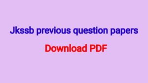 JKSSB previous Question Paper of Panchayat Account Assistant